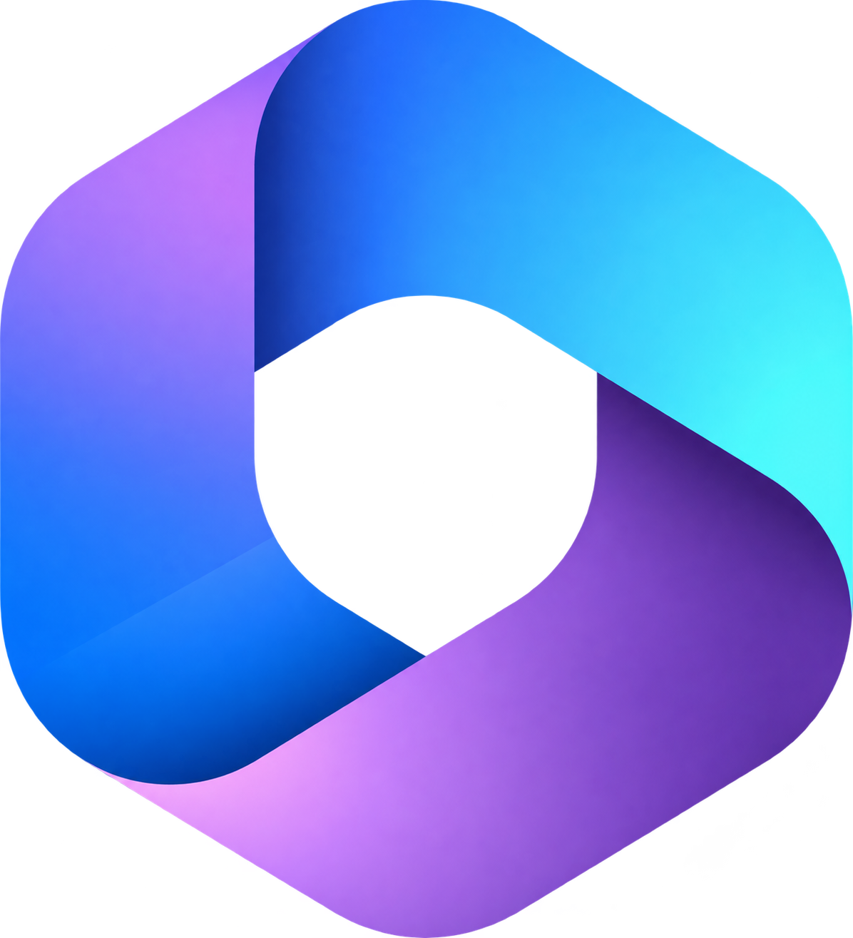 Interlocking Gradient Ribbon Hexagon Logo